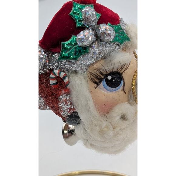Katherine’s Collection Kissing Santa Fish Ornament Glitter Yarn Beard Retro - Picture 5 of 7